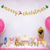 Merry Christmas Banner, Happy Holiday Party Decorations, Be Merry Banner, New Year Party Decoration Suppllies, Gold Glitter