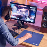 Glass Mousepad With Hard Surface For Gaming, Ultra Smooth Mouse Mat, Water-Resistant Large Mouse Pad Precision Speed Control For Esport Games/Office, Blue Xl(15.7’’×19.6’’)