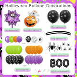 Halloween Balloon Garland Arch Kit with BOO Pumpkin Spider Balloons for Party Decorations