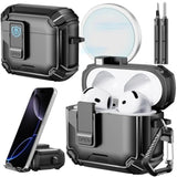 Compatible With Airpods 4Th Case With Phone Stand & Cleaning Kit,Compatible With Magsafe,Magnetic Automatic Lock For Airpods 4 With Active Noise Cancellation Charging Cover (2024)