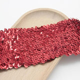 2 Meter Elastic Sequin Glitter Stretch Bling Paillette Fabric Ribbon S