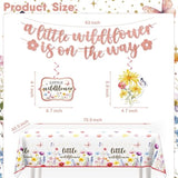 161pcs Wildflower Baby Shower Set β Tableware, Banner & Decor for 25 Guests