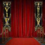 Vip Party Decorations Roaring 20S Movie Night Banner Vip Porch Sign Movie Theater Now Showing Hanging Porch Sign 1920S Party Supplies(Black)