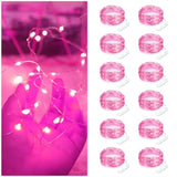 Fairy Lights 12 Pack Battery Operated 7Ft 20Led Waterproof Silver Wire Christmas Lights For Outdoor, Indoor, Birthday, W