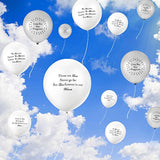 60 Memorial Balloons – White & Silver Remembrance Balloons for Funerals, Celebration of Life