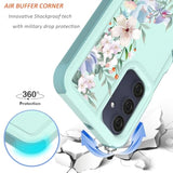 For Samsung Galaxy A16 5G/4G Case: Cute Flowers Floral Design For Girls Women Slim Soft Tpu Bumper Shockproof Silicone Cell Phone Cover (Mint Green/Magnolia)