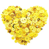 600-700Pcs Yellow Buttons For Crafts Bulk Yellow Craft Buttons Assorte