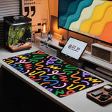 80S 90S Geometric Abstract Mouse Pad Extended Large Gaming Mousepad Xl Big Long Oversized Desk Mat Stitched Edges 31.5 X 11.8 Inch For Home Office