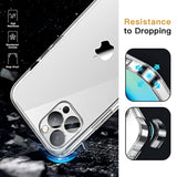 JETech 5 in 1 Case for iPhone 12 Pro 6.1-Inch, with 2-Pack Screen Protector and 2-Pack Camera Lens Protector, Non-Yellowing Shockproof Phone Cover, Full Coverage Tempered Glass Film (Clear)