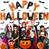 Halloween Balloon Decoration Set - Happy Hallowmas Foils, Skeleton, Spider & Bat Party Décor