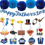 Fathers Day Hanging Swirls Banner Pom Poms Decor 27pcs