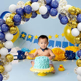 62Pcs Gold Navy Blue Balloons Kit - 12 Inches Gold Blue Party Decoration Balloons For Graduation Baby Shower Birthday Party Decorations Favors