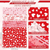 240 Sheet Valentine'S Day Wax Paper 4 Styles Red Pink Love Heart Food Wrapping Tissue Paper Deli Paper Basket Liners For Home Kitchen Restaurant Baking