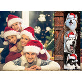 Funny Merry Christmas Dogs Door Banner - Santa Husky Dogs Decoration Xmas Party Supplies Photography Background New Year Sign
