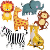 6 Pack Safari Animal Foil Balloons Jungle Zoo Theme Birthday Party Decorations