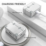 AirPods Pro 2 Case Cover, Cute Suitcase Design Hard Case for AirPods Pro 2nd Gen/1st Gen (2023/2022/2019) with Cleaner Kit, Silver
