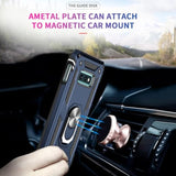 For Samsung S10E-Phone Case: Galaxy S10E Phone Case With Screen Protector And Camera Lens Protector, Heavy Duty Shockproof Cell Case Cover With Metal Magnetic Ring Holder Stand For S 10E, Blue