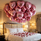 18 Inch Pink Heart Balloons, 24 Pcs Valentine'S Day Foil Heart Shaped Balloons Decoration For Romantic Valentines Wedding Bridal Shower Anniversary Engagement Valentine'S Day Party Supplies