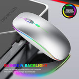 Led Wireless Mouse,5.2/3.0 2.4G Three Mode Mouse Rechargeable New Type Of Wireless Silent Mouse,Wireless Mouse For Laptop,Pc,Macbook Air,Macbook Pro,Ipad,Mac,Computer Mouse (Silver)