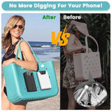 2 Pack Bogg Bag Phone Holder Compatible With All Bogg Bags, Silicone Cell Phone Holder Accessories For Bogg Bag, Black And White Phone Case Holder Insert For Simply Southern