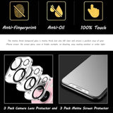 6 Pieces, 3 X Matte Screen Protector For Iphone 12 (6.1 Inches) And 3 X Transparent Camera Lens Protector, Matte Tempered Glass For Apple Iphone 12 Anti-Glare Anti-Fingerprint