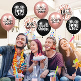 16th Birthday Balloons Rose Gold Black 18Pcs Sweet 16 Party Decorations Confetti Set