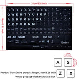2Pcs English Keyboard Stickers,English Keyboard Replacement Sticker With Black