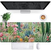 Cactus Gaming Mouse Pad, 31.5"×11.8" Extended Desktop Mouse Pads For Keyboard Laptop Computer, Large Desk Mat With Stitched Edges For Work Office Desk Decor (Colorful Cactus)