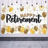 Happy Retirement Decorations,Gold Large Balloon Banner Backdrop Sign,Cheers to Retirement Farewell Goodbye Party Photoprop Supplies Sign.