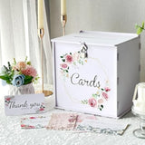 Pvc White Wedding Card Box With Lock, Diy Gift Card Box For Wedding Reception, Pink Rose Wedding Money Envelope Box For Party Graduation Birthday Baby Shower Decorations