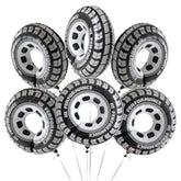 30 Inch Black Car Wheel Tire Party Balloons, Classic Large Racing Car Hot Wheels Mylar Foil Balloon For Men And Boys Racetrack Car Themed Birthday Baby Shower Party Decorations Supplies