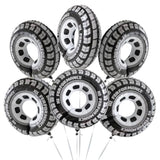 30 Inch Black Car Wheel Tire Party Balloons, Classic Large Racing Car Hot Wheels Mylar Foil Balloon For Men And Boys Racetrack Car Themed Birthday Baby Shower Party Decorations Supplies
