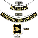 We Are So Proud Of You Banner - Large 14 Feet, No Diy | Graduation 2024 Party Decorations | Congratulations Banner, Gold And Black Class Of 2024 Decorations