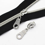 50Pcs #5 Silver Pulls For Nylon Coil Zippers Shiny Silver Zipper Slide