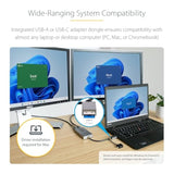 StarTech.com USB 3.0 or USB-C to Dual HDMI Adapter for Windows & macOS, 2x HDM