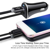 3.4A Car Charger Adapter For Samsung Galaxy Z Flip 7/Z Fold 7/S25 Edge/S24 Ultra/S23/S22/S21 5G/S20/S9/S8,Google Pixel 9 Pro Fold/8Pro/8A/8/7/7A/6A/6/5/4,Usb C Car Plug With 3Ft Type C Charger Cable