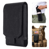 Heavy Duty MOLLE Cell Phone Pouch with Tactical Belt Phone Holster, Black with Patch