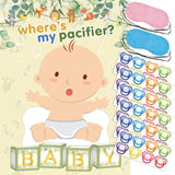 Pin The Pacifier On The Baby Game With 48 Pcs Pacifier Stickers For Kids Girls Birthday 21'' X 28'' (Baby Shower)