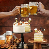 24 Pcs Glitter Cheers And Beers Cupcake Toppers Glitter Beer Mug Milk Bottle Cupcake Picks Decorations For Baby Shower Birthday Beer Themed Party Supplies (Cheers & Beers)