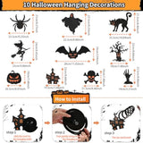 Halloween Party Decoration Set Reusable Indoor Kit with Banner Trick or Treat Sign Swirls