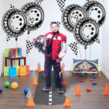 6 Pcs 30 Inch Wheel Balloons Tire Race Car Foil Balloons Party Decorations