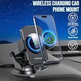 Wireless Car Charger, Fast Charging 15W Auto Clamping Car Charger Phone Holder Phone Mount For Iphone16 15 14 13 12 11 Pro Max Xs, Samsung Galaxy S24 Ultra S23 S22 S21 S20 S10+ Note 9, Etc