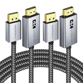 4K Displayport To Hdmi Cable Adapter 6Ft 2 Pack, [Aluminum Shell, Nylon Braide