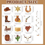 24Pcs Western Party Decorations, Western Cowboy Hanging Swirl Decorations Wild West Cowboy Ceiling Decorations For Birthday Baby Shower My First Rodeo Party Home Office Classroom (Assembled)