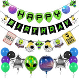 Alien & UFO Birthday Party Decorations Set with Banner and Space-Themed Supplies