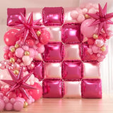 149pcs Pink Gold Balloon Arch Kit with 25 Hot Pink Foil Backdrop Balloons