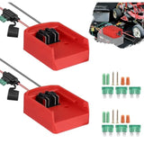 2 Pack Power Wheel Adapter For Milwaukee 18V Battery, Milwaukee Power Adapter Conversion Kit With Switch, Fuse & Wire Terminals Switch Fuse Holder Kit With 30Amp Fuses, Red