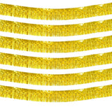 6 Pack 10 Feet Foil Fringe Garland Metallic Tinsel Streamers Banner Wall Hanging Curtain Backdrop Banner For Parade Floats, Thanksgiving, Christmas, Birthday, Halloween Party Decorations(Gold)