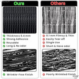 2-Pack Large Black Fringe Backdrop Tinsel Streamers for Party & Halloween Decor