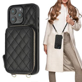 Crossbody Wallet Case For 16 Pro Max, Rfid Blocking Pu Leather Zipper Handbag Purse Flip Cover, Kickstand Folio Case With Card Slots Holder Wrist Strap Lanyard 5G 6.9 Inch (Black)